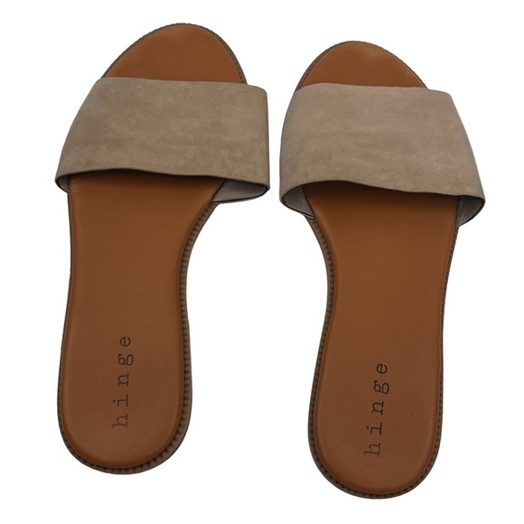 Hinge Tan Suede Mere Flat Sandals Size 5 Women’s - Picture 5 of 8